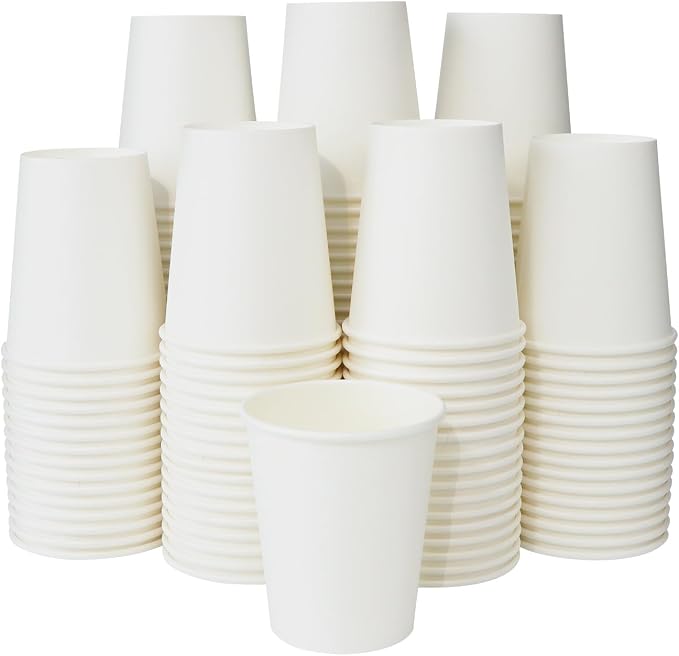 CantaGreen 200 Count 8 OZ Heavy-duty White Paper Coffee Cups, Disposable Hot - Image 4