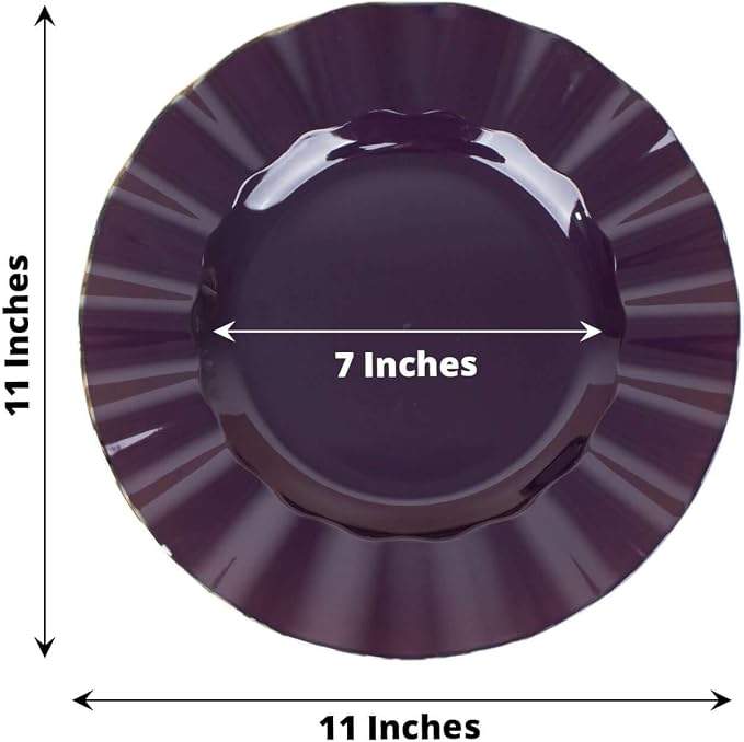 Efavormart 11" Dinner Plates – Set of 10 Plastic Purple Round Disposable Plates - Image 3