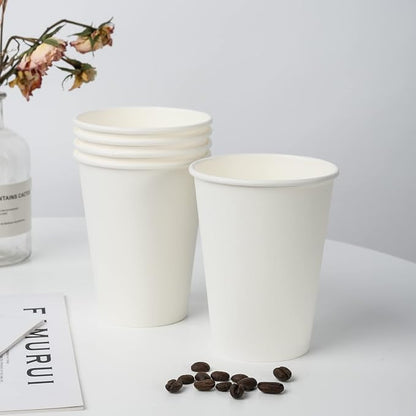 YEEHAW 12 oz 500 Pack White Disposable Paper Coffee Cups | - Image 3