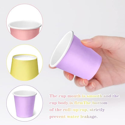 3 oz Disposable Paper Cups, 60 Pack Bathroom Cups | Leak-proof Mouthwash Cups - Image 3