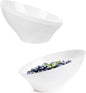 BESTVIP 8 Oz White Plastic Angled Serving Bowls, 12 Pack | Disposable Bowls by Bestvip