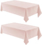 2 Pack Rectangle Tablecloth, 52x70 inch, Water Resistant Wrinkle Free Linen Textured Table Cloth Washable, Decorative Fabric Table Cover for Dining, Party and Camping, Pink