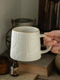 Minimalist Embossed Speckled Ceramic Coffee Mug, 14oz Large Capacity, by Tvvtuww