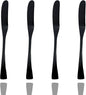 JASHII 18/10 Stainless Steel 4 Piece Mirror Polished Black Butter Knife Bagels by JASHII