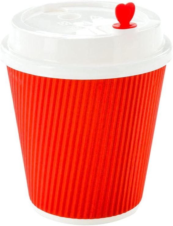 Restaurantware Ripple Wall Coffee Cups 500 Count 8 Ounce Insulated Red Paper - Image 10