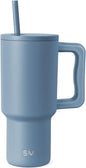 Simple Modern Tumbler with Handle and Straw | 30oz | Blue | Trek Tumbler by Unknown