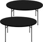 Round Spandex Tablecloth 2 Pack, Elastic Fitted Waterproof Tablecloths for 45"-56" Tables, Stretch Washable Picnic Table Cover for Camping, Dining, Indoor and Outdoor, Black