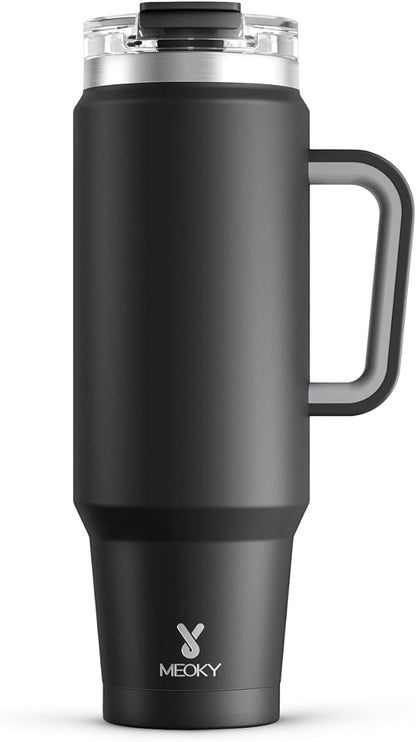 Meoky 40 oz Tumbler with Handle and Straw, Insulated Tumbler with Lid and Straw by MEOKY
