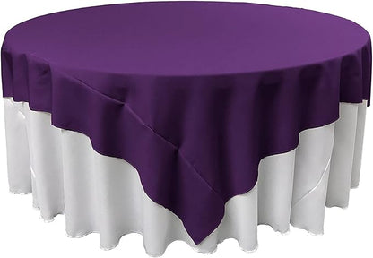 LA Linen Polyester Poplin Washable Square Tablecloth, Stain and Wrinkle Resistant Table Cover 72x72, Fabric Table Cloth for Dinning, Kitchen, Party, Holiday 72 by 72-Inch, Purple