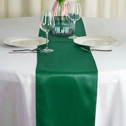 Satin Table Runner, Forest Green, 12x108 Inches, 15 Pack - Image 2