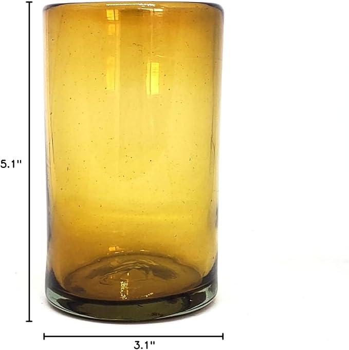 Solid Amber 14 oz Drinking Glasses, Recycled Glass, Toxin-Free - Image 7