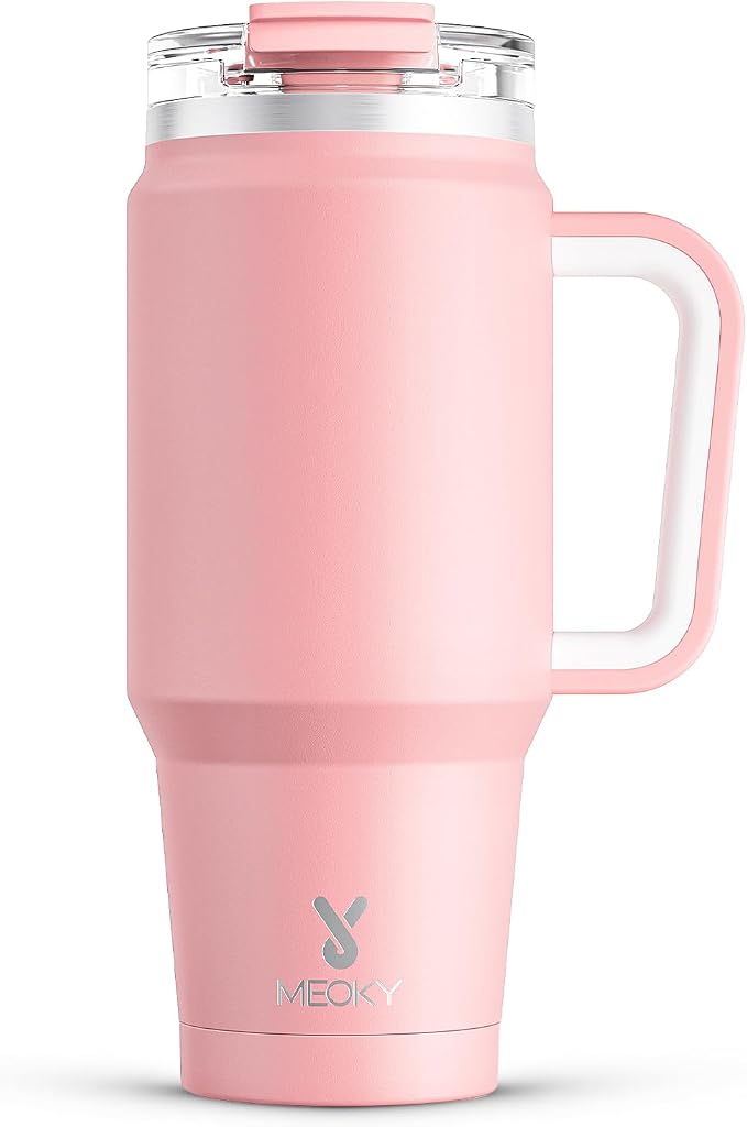 Meoky 32 oz Tumbler with Handle, Insulated Tumbler with Lid and Straw, by MEOKY