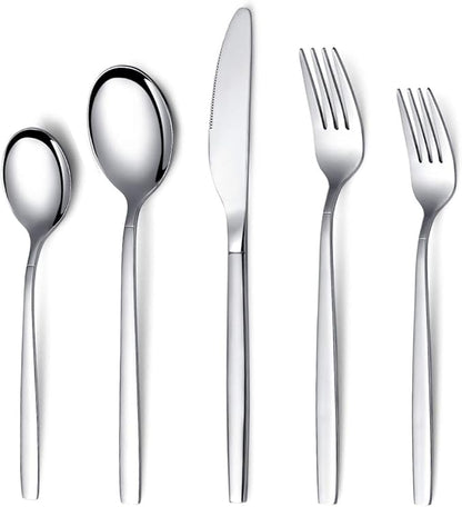 Berglander Flatware Set 20 Pieces, Stainless Steel Flatware Set, Silverware Set Service For 4