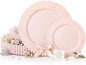 U-QE 60PCS Pink Plastic Plates by U-QE