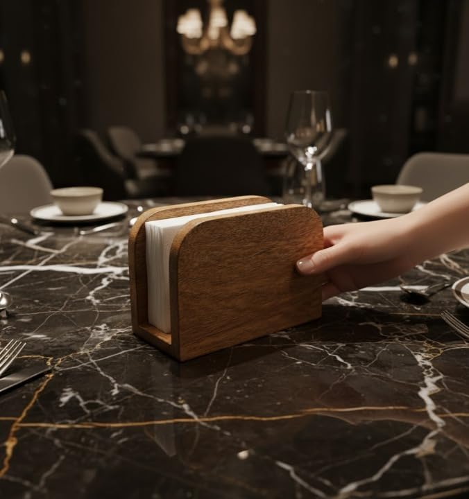 Premium Mango Wood Napkin Holder - Image 5