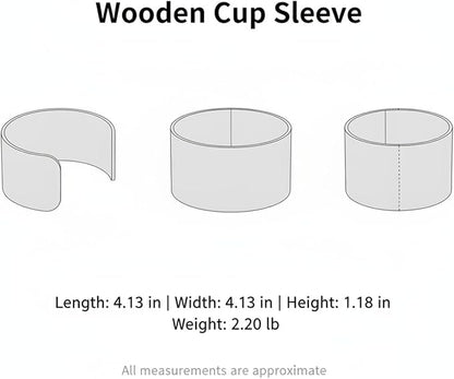 Office Desk & Home Coffee Station Accessory, Wooden Cup Sleeve - Image 7