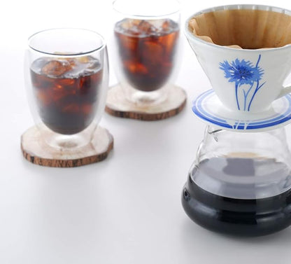 BLUE BREW 12oz Double-Walled Insulated Glass Coffee Cups, Glass Cups - Image 4