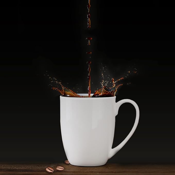 Chulan White Thin Over 45% Bone Content Fine Bone China Coffee Mugs 10 oz - Image 7
