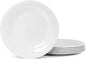 Melamine Beaded Appetizer/Salad/Dessert/Side Plates,Basic White Set of 6,8.5 inch,Platter,Serving Dishes,Kid-Friendly,Chip and Break-Resistant,Dishes Set for Valentine's Day, Weddings & Everyday Meals