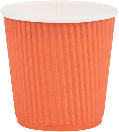 Restaurantware 4 Ounce Ripple Wall Disposable Coffee Cups, 500 Insulated Orange - Image 2