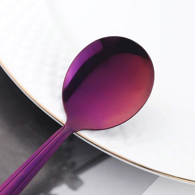 Bouillon Spoons Set of 12, 5.9 Inch Stainless Steel Soup Spoon, Metal Round - Image 6