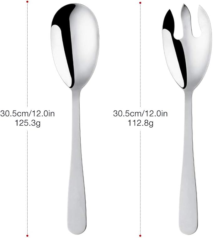 12 Inches Stainless Steel Salad Server Sets - Image 2