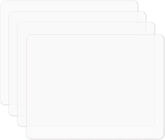 Silicone Placemats, Food-Grade Non-Slip Waterproof, Dining, Stain Resistant, Countertop Protector, Kitchen Counter Mat, Heat Resistant, Baking mat Dishwasher Safe (15.7x11.8Inch-4pack, Translucent)