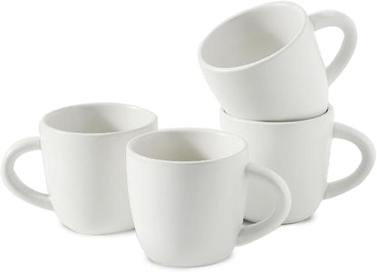 HASENSE Ceramic Espresso Cups Set, 4 Pack White Coffee Cups, Mini Latte by Hasense