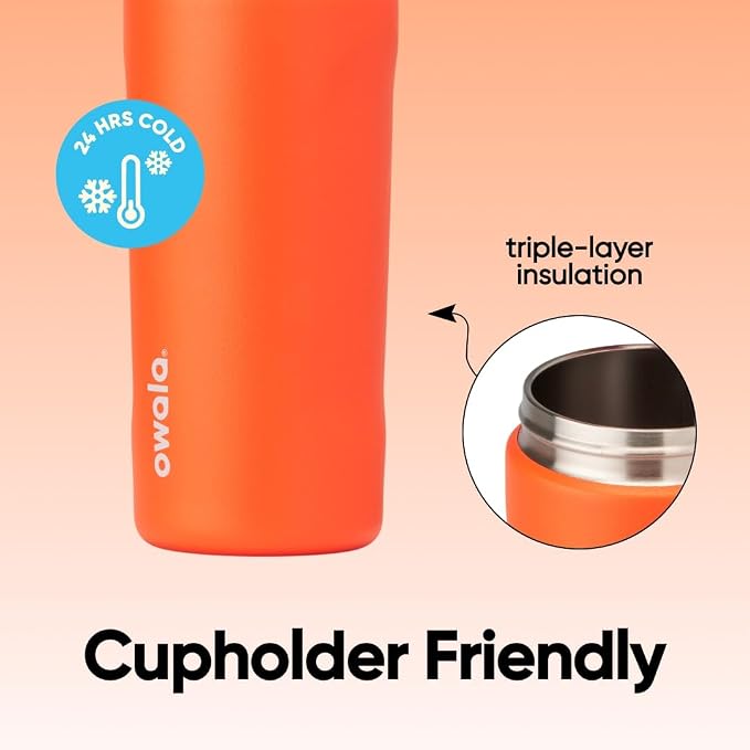 Owala FreeSip Kids Stainless Steel Water Bottle 16 oz Blue Citrus - Image 4