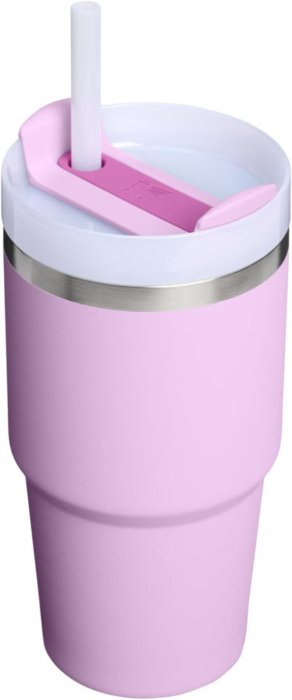 STANLEY Quencher H2.0 Flow State Tumbler, 20 oz, Soft Orchid | Handle and Straw - Image 3