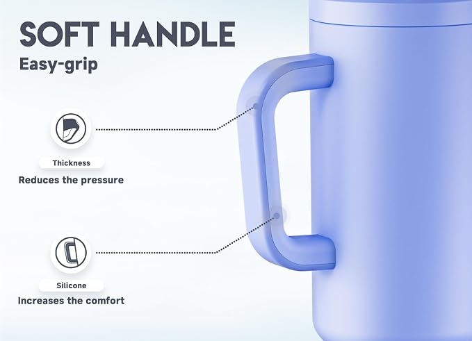 Meoky 50 oz Tumbler with Handle, Tumbler with Lid and Straw, Insulated - Image 4