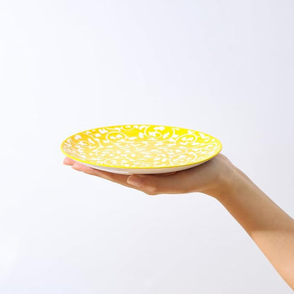 Selamica Ceramic Dessert Plates Set of 6, 6 Inch Mini Dinner Plates for Cake Snacks Side Dish, Microwave & Dishwasher Safe