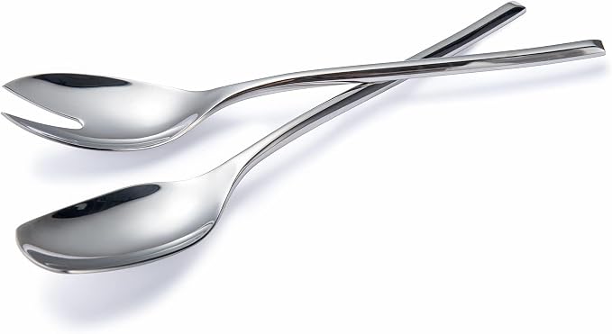 IMEEA 18/10 Stainless Steel Salad Servers Set 10-Inch Salad Spoon and Fork - Image 6