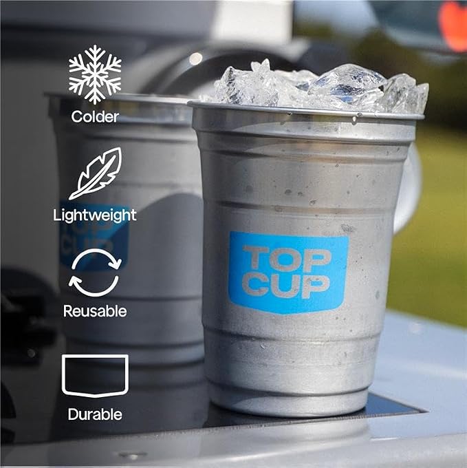 Top Cup – 16 Ounce, Reusable Aluminum Party Cups | Cold-Holding, Recyclable - Image 2