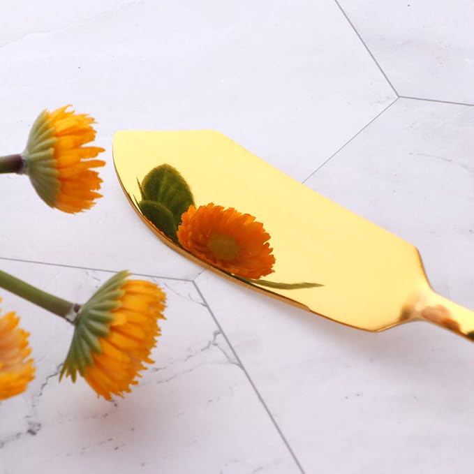 Buyer Star Butter Knives, 18/10 Stainless Steel 6.10 Inch Gold Cheese Spreader - Image 4