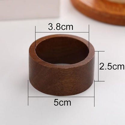 6 Pieces Rustic Wooden Napkin Rings Farmhouse Wooden Napkin Holder Ring Rustic - Image 3
