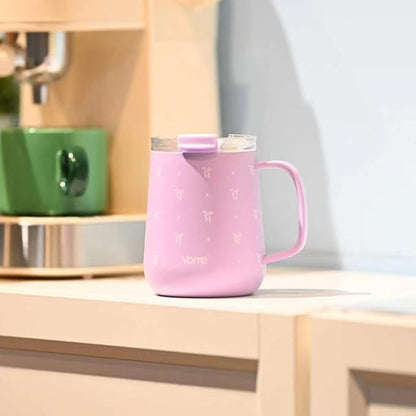 YOME 10oz Elegant Bow Pink Insulated Coffee Mug - Image 8