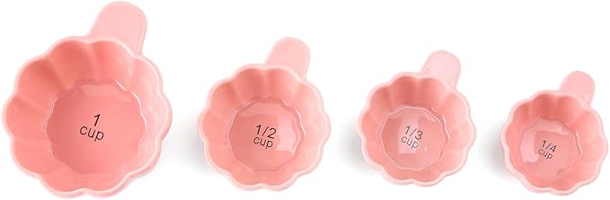 Pumpkin Ceramic Measuring Cups, 4-Piece Set, ⅓ & ¼ Cup Sizes, Baking & Cooking - Image 3