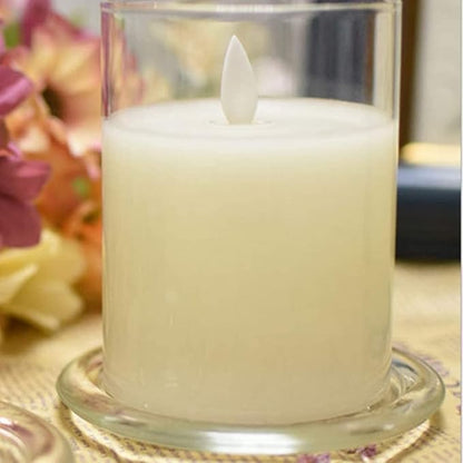 2 Pack Glass Candle Holder 4" Clear Beautiful Transparent Round Candle Plate… - Image 3