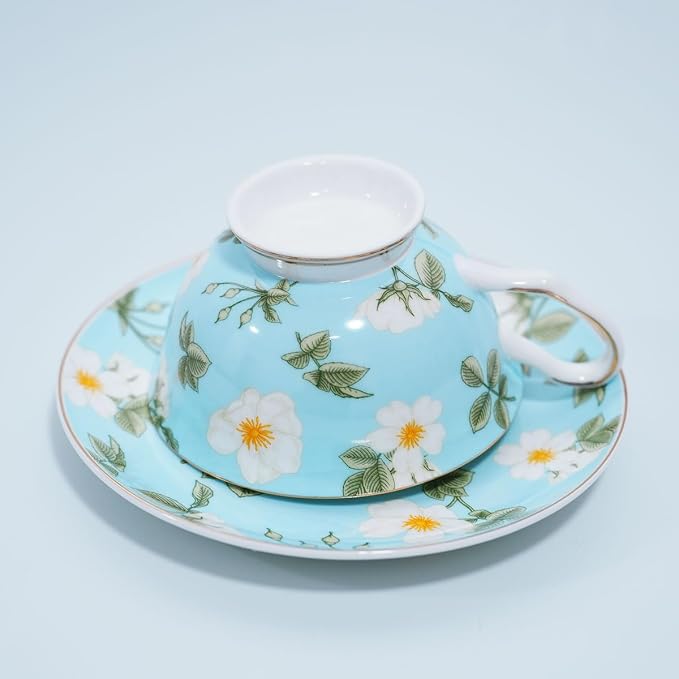 Bone China Tea Cup and Saucer Set - Image 6