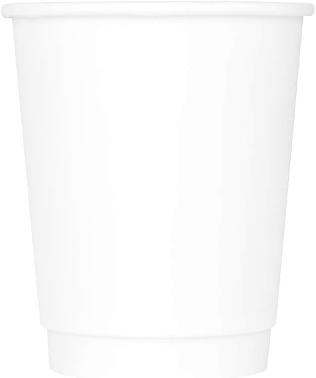 Karat 8 oz Double-Wall Insulated Coffee Cup White Disposable Paper Hot Cup by Karat