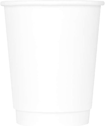 Karat 8 oz Double-Wall Insulated Coffee Cup White Disposable Paper Hot Cup by Karat