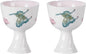 KAMMAK Tea Cup Set of 2 Small Tea Cups 1.4oz White Porcelain Tea Cup Set by KAMMAK