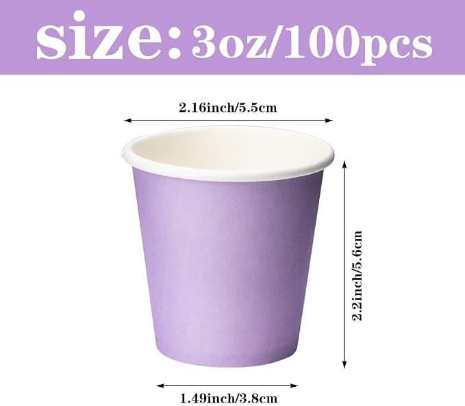 3 oz 100 Pack Disposable Mouthwash Cups Bathroom Paper Cups | Bathroom Cups - Image 2