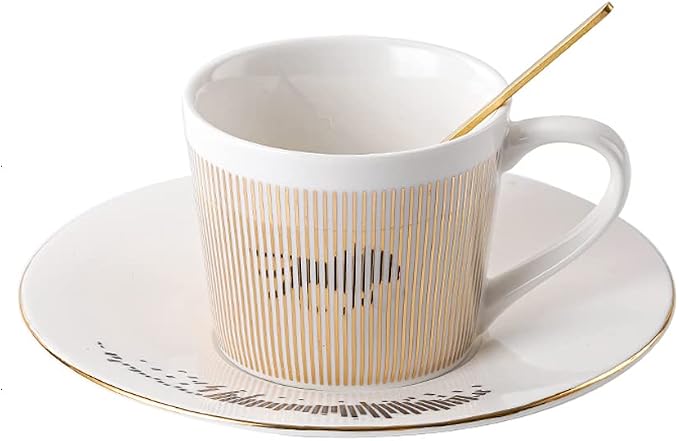 Mirror Cups and Saucers, Mirror Reflection coffee mug, Reflection Coffee Cup by Baroflone