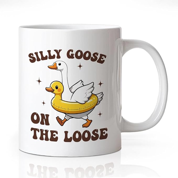 Silly Goose On The Loose 11 oz Mug, Funny Goose Design Ceramic Coffee Cup by Unknown