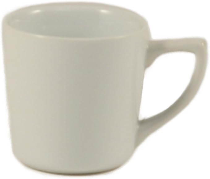 CAC China CupsMugs FT-8-P 8.75 oz Porcelain Round Coffee Mug Super White 3.25 by CACChina