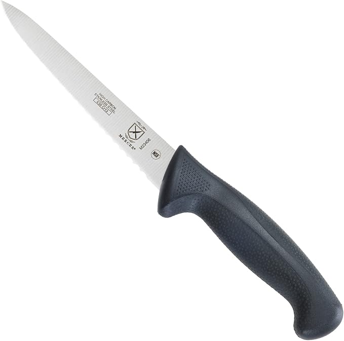 Mercer Culinary M23406 Millennia Black Handle, 6-Inch Wavy Edge, Utility Knife by MercerCulinary