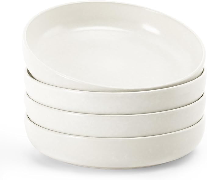 famiware Milkyway 33 oz Pasta Bowls Set of 4, Matte White | Double Reactive by Famiware