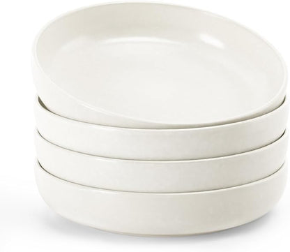 famiware Milkyway 33 oz Pasta Bowls Set of 4, Matte White | Double Reactive by Famiware